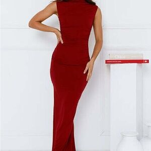 Hello Molly Backless Red Maxi Dress